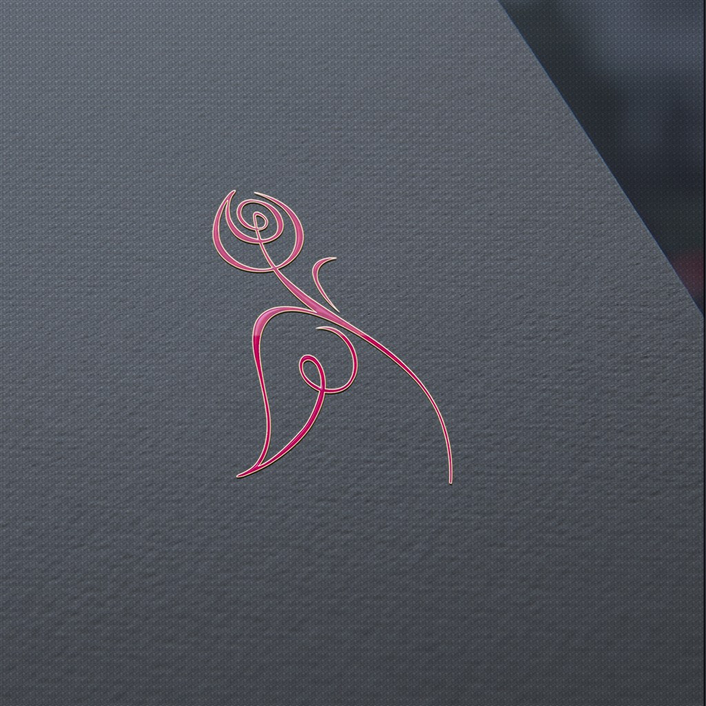 创意玫瑰花压印凹凸标志样机