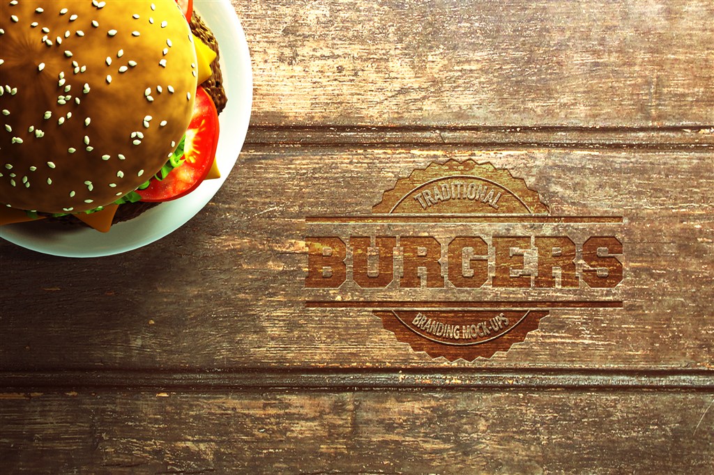 快餐logo标志展示样机