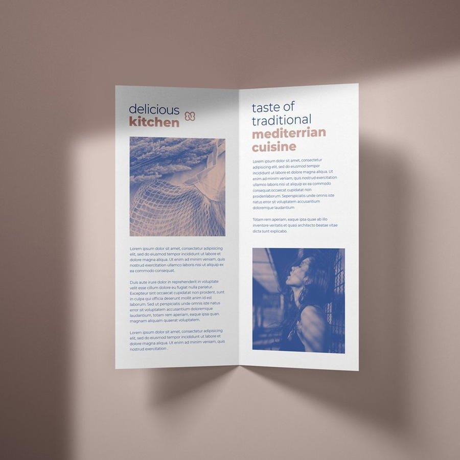 双折页设计样机psd模板