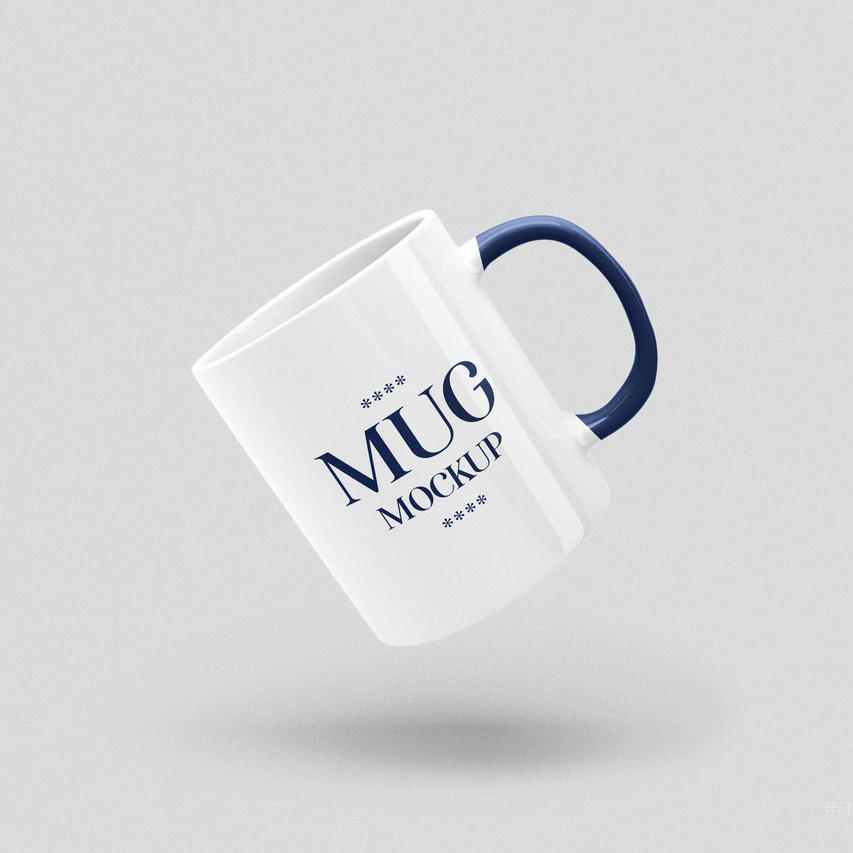 简约风格VI应用品白色的马克杯logo贴图样机