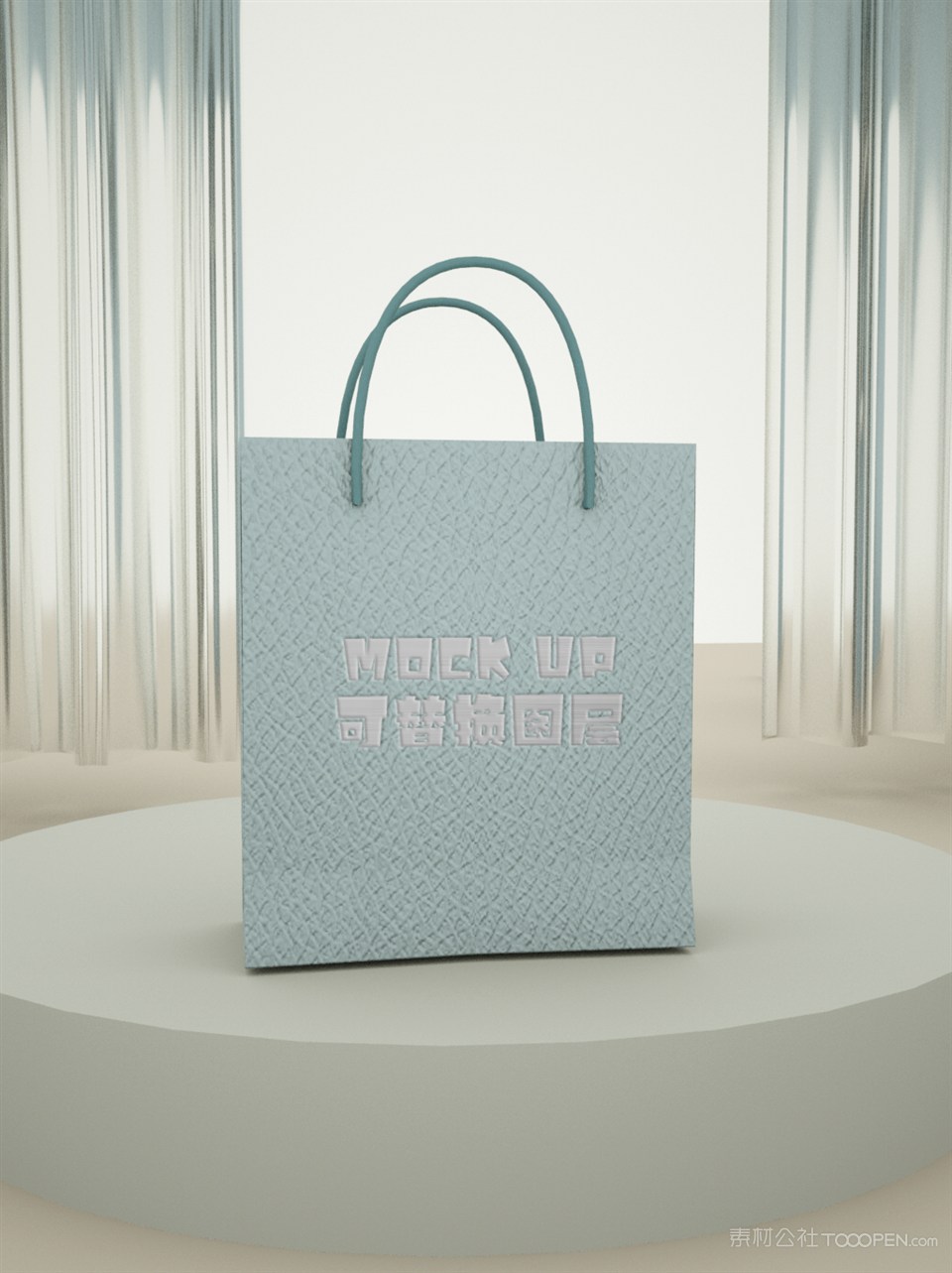 手提纸袋烫银logo样机