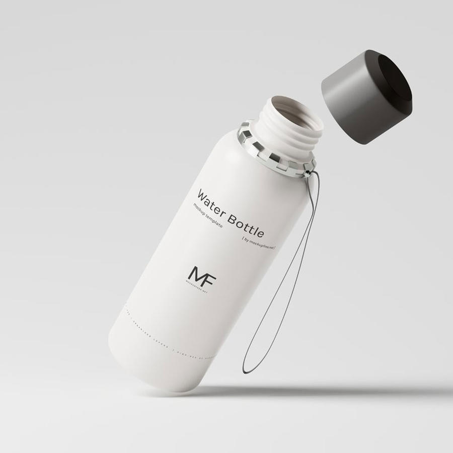 白色时尚运动水杯样机