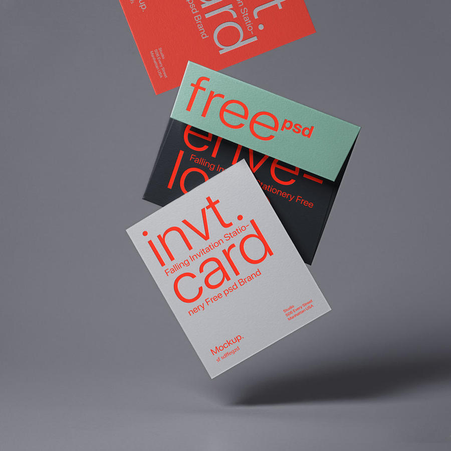 邀请函样机效果图展示卡片设计信封