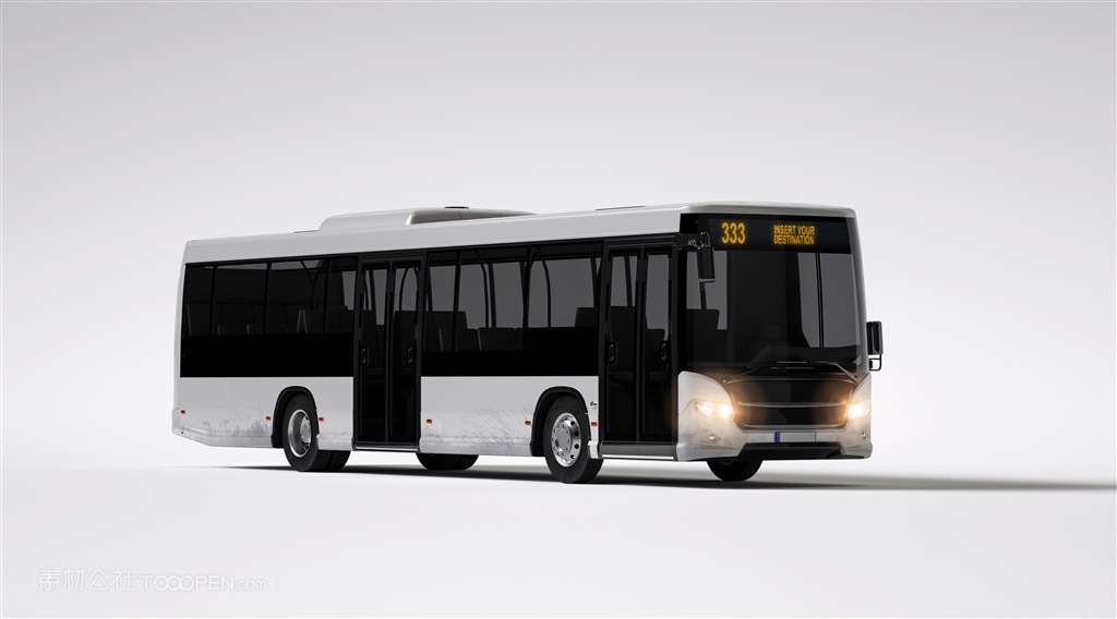 公共汽车大巴车厢式货车面包车贴图样机设计模板效果VI素材PSD分层