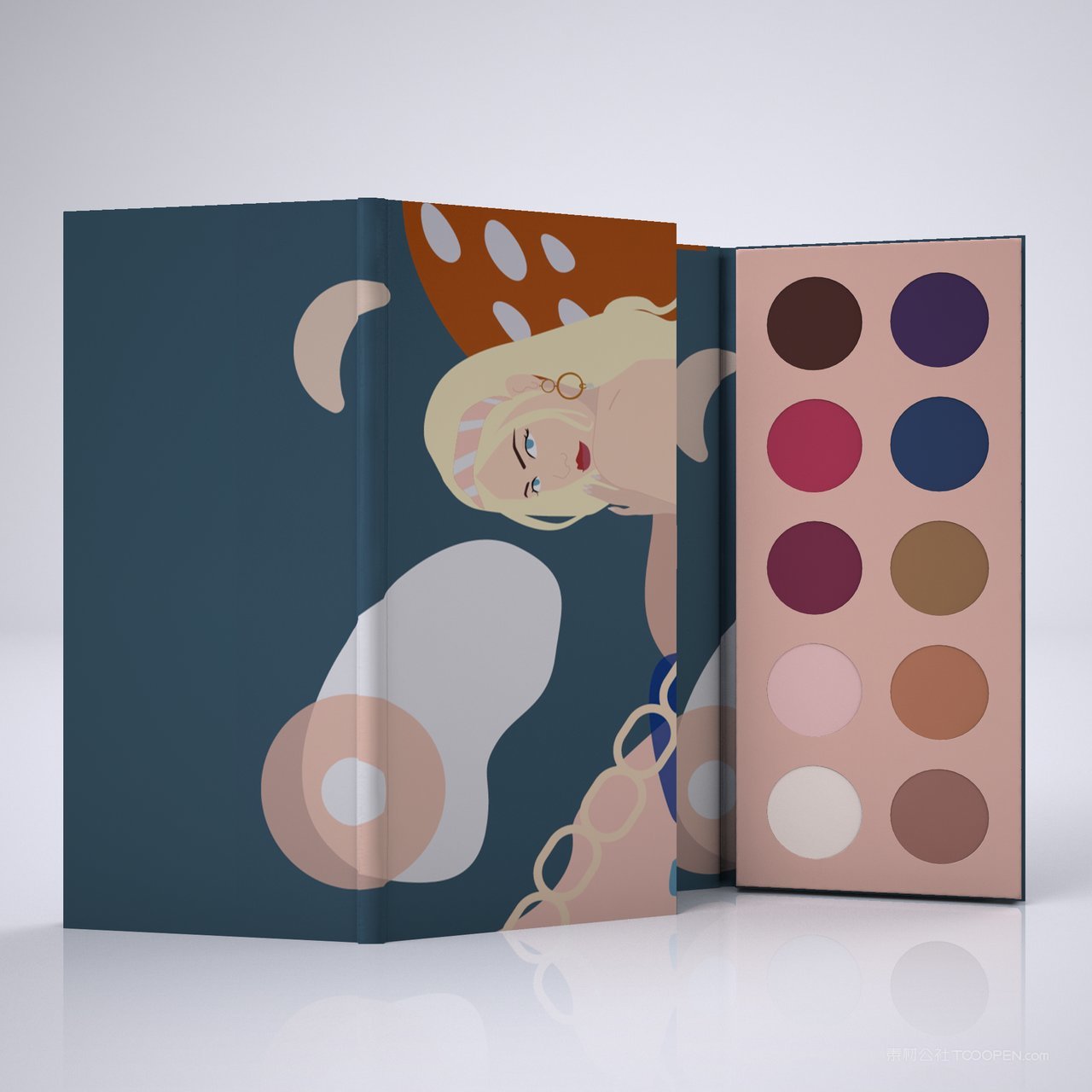 化妆品眼影盘卡通眼影盘样机 (4)