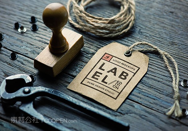 复古吊牌印章样机模板