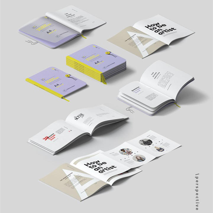 画册杂志内页内刊笔记本样机