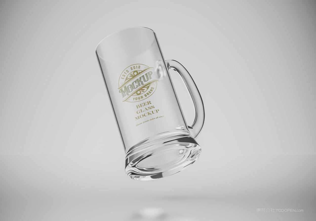 啤酒杯品牌logo样机