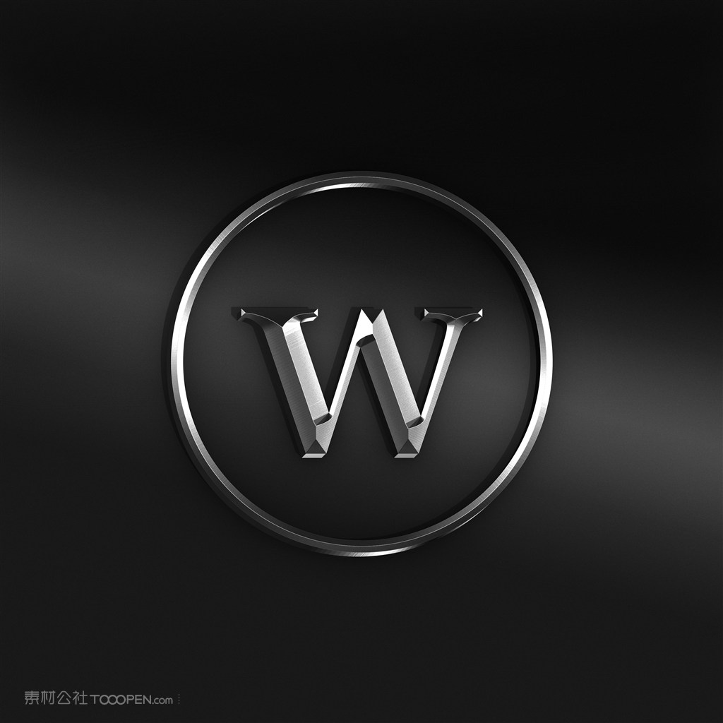 3d银色立体logo贴图样机