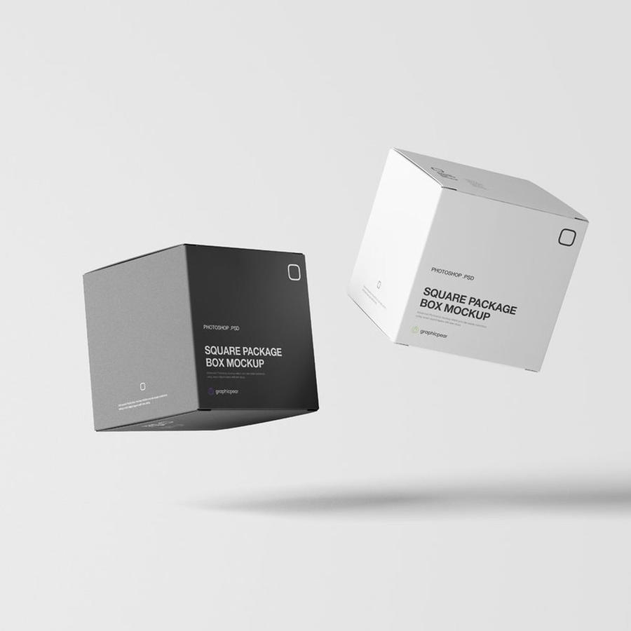 产品正方形纸盒包装样机
