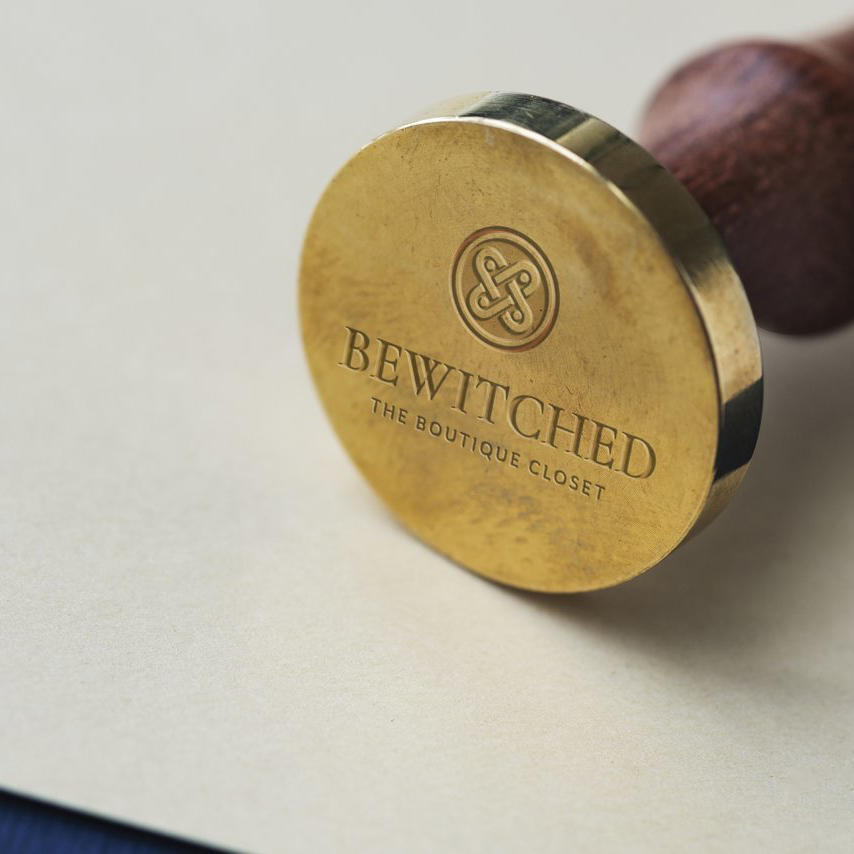 复古服装印章样机圆形印章logo样机