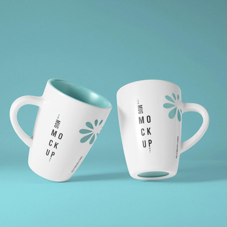 两个角度的水杯咖啡杯样机