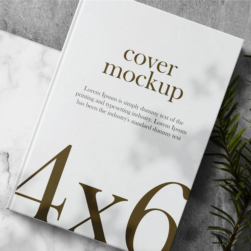 干净简约的封面书样机白色画册封面样机