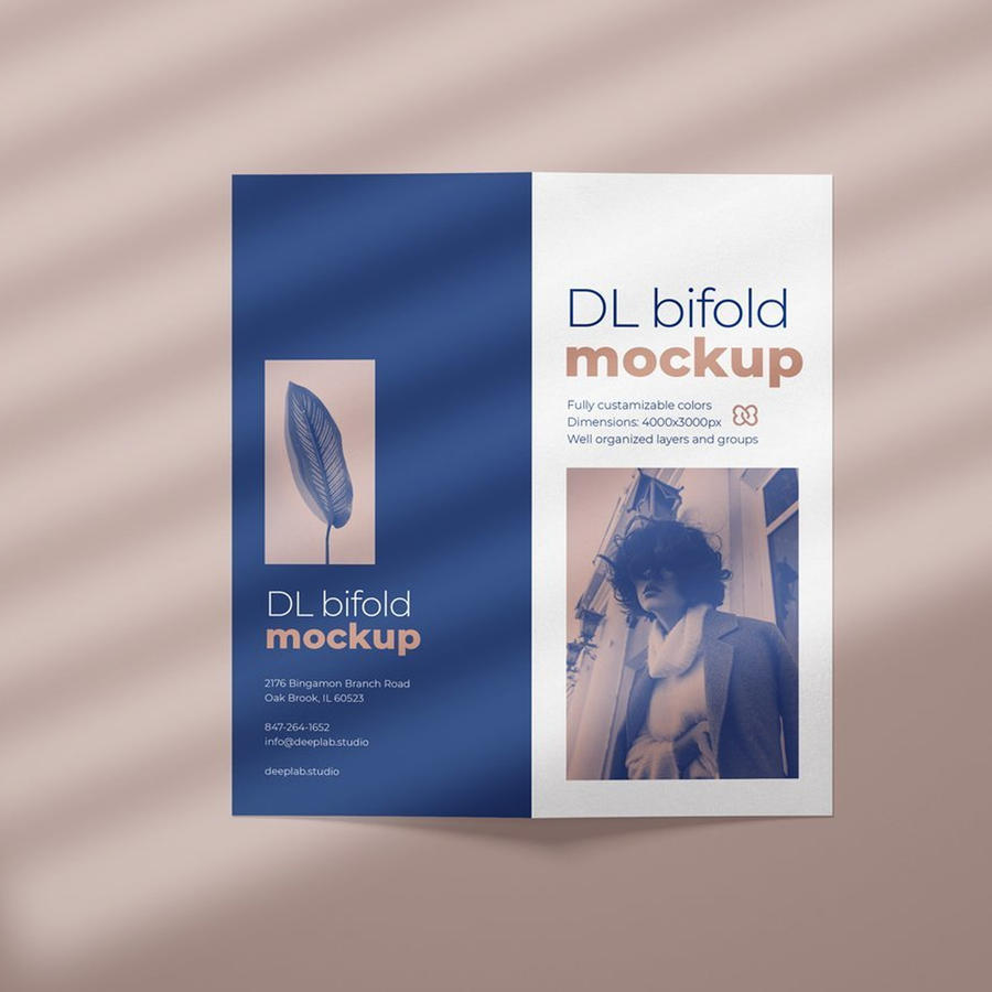 双折页设计样机psd模板