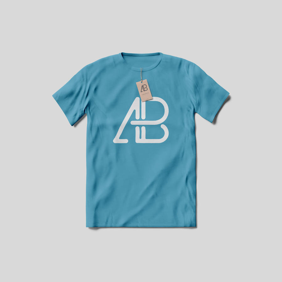 带标签样机的T恤（T恤颜色可替换）