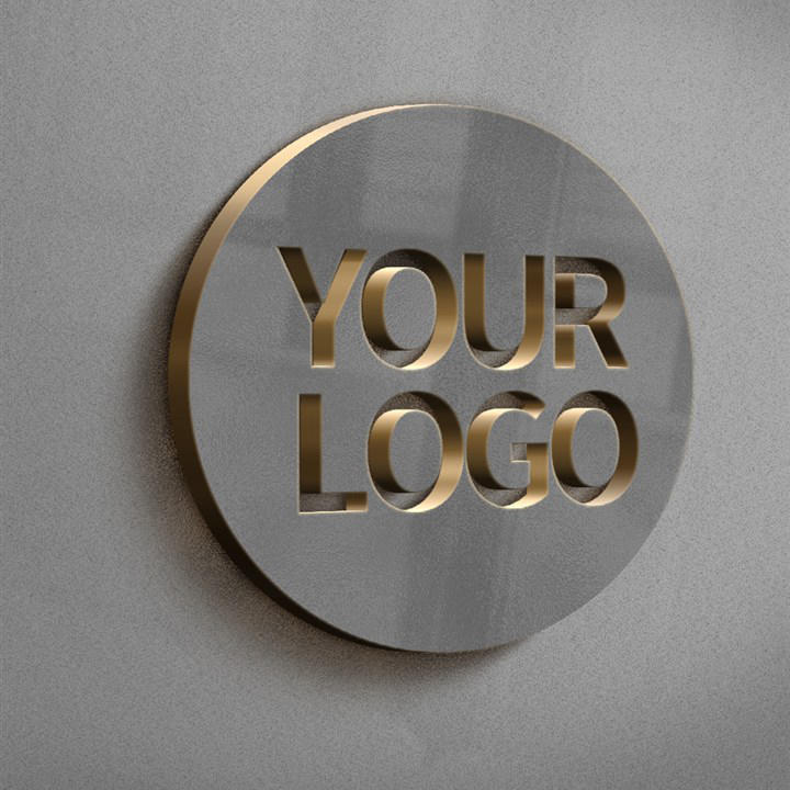 模型logo镂空金属样机