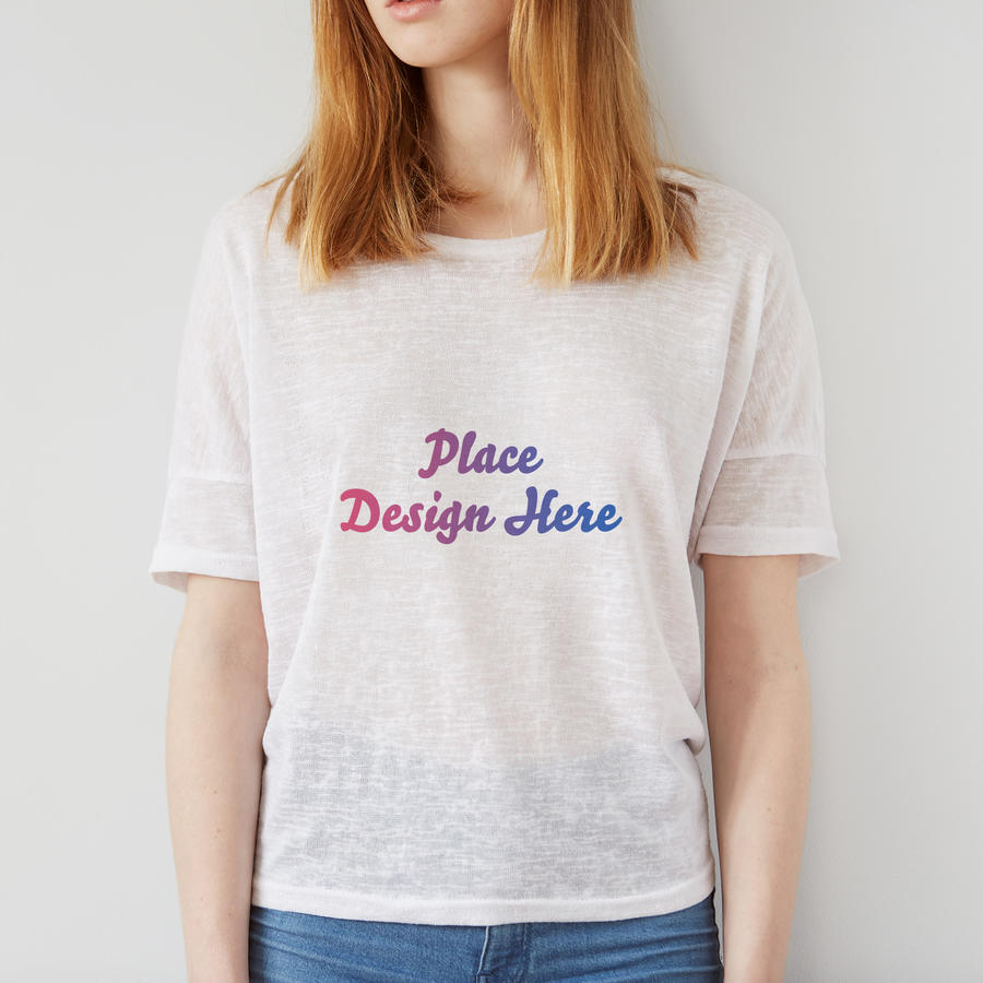 华丽女孩T恤样机