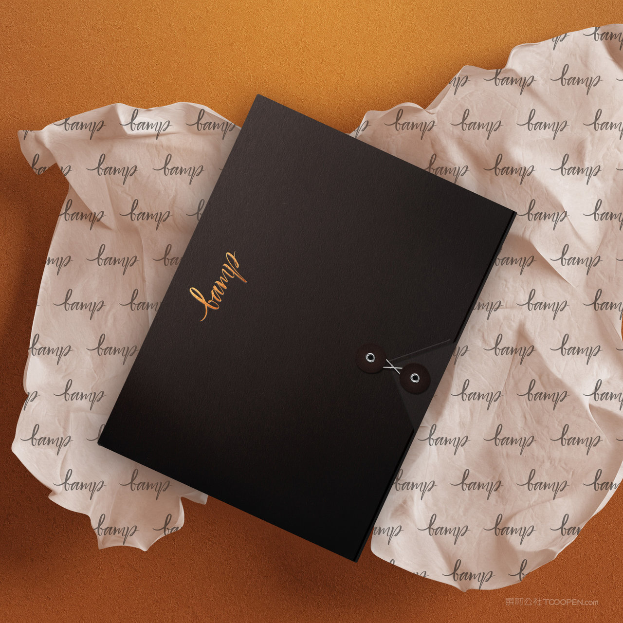 灯具品牌VI文件袋包装纸贴图样机