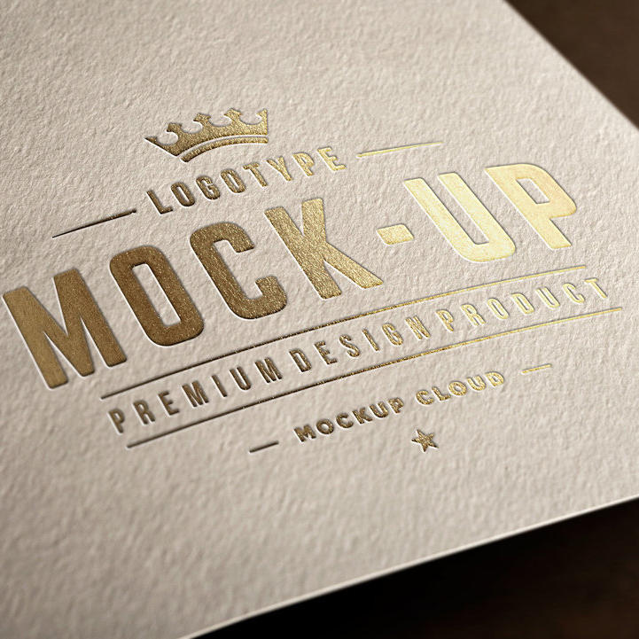 纸张一角烫金logo样机贴图素材