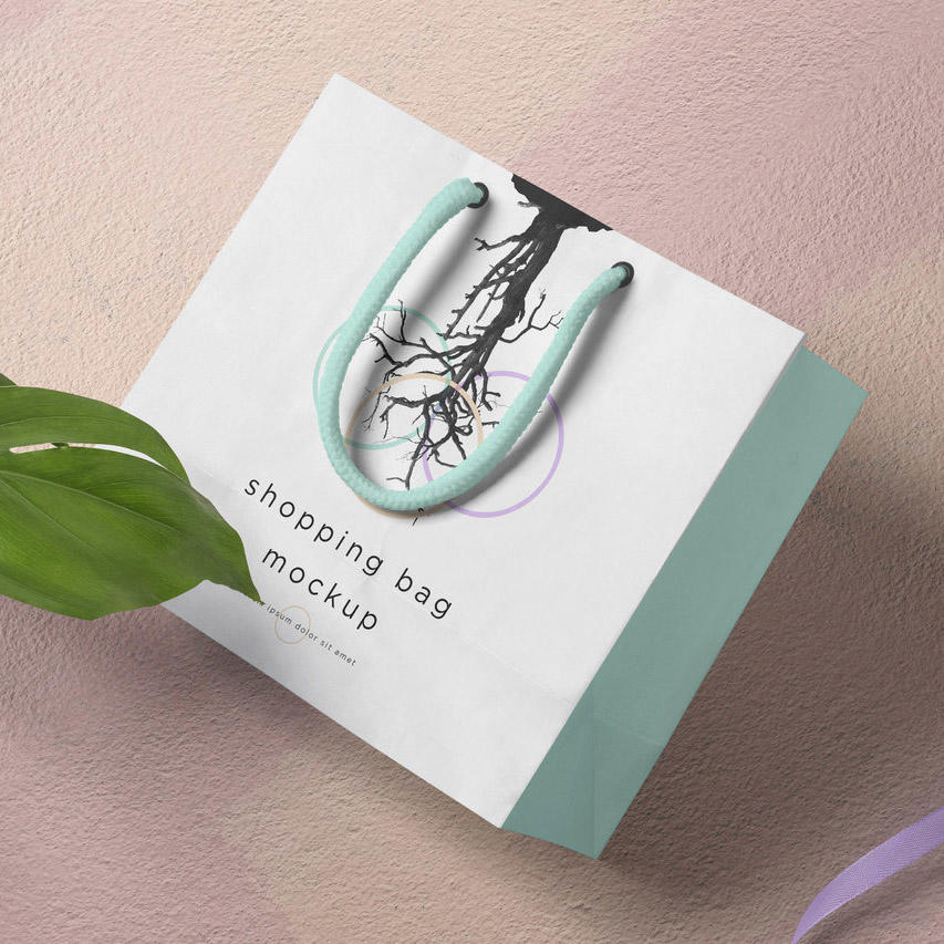 方形纸购物袋样机