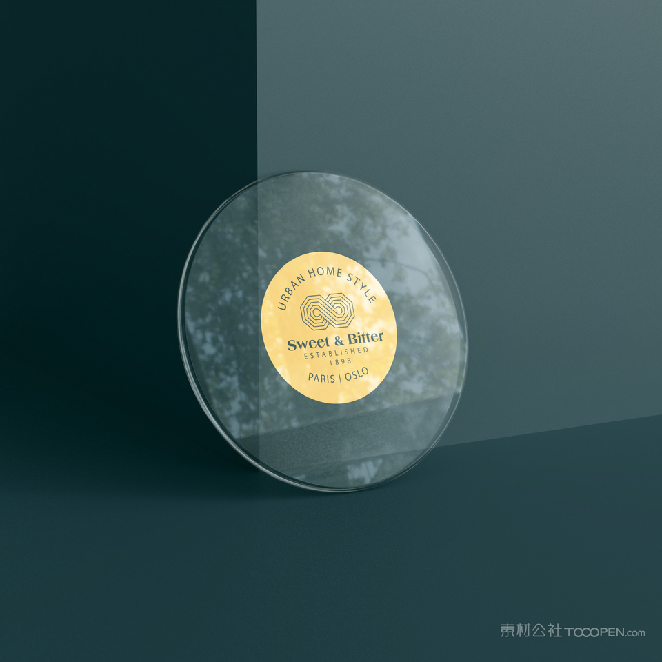 透明亚克力玻璃徽标样机