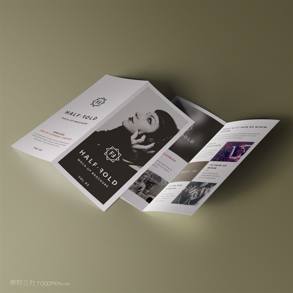 折页宣传页双折页样机