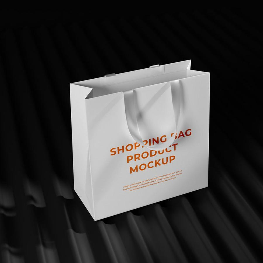 黑暗中的购物袋样机