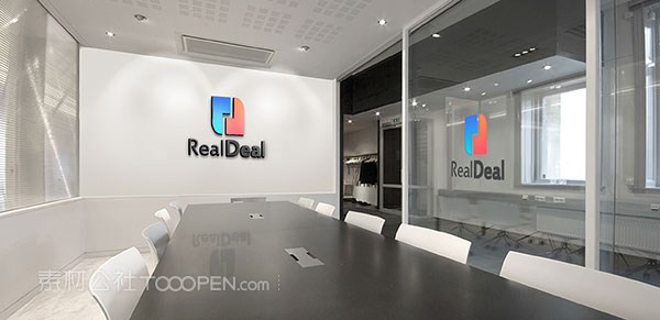 会议室企业LOGO样机模板