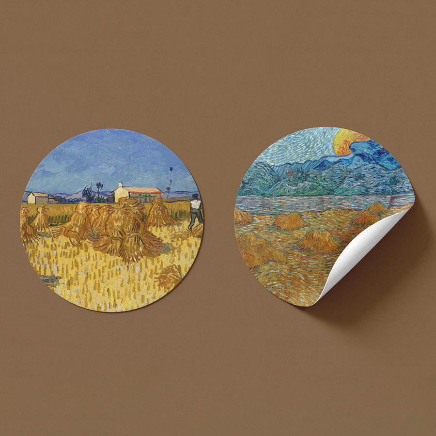 美术艺术展览馆杯垫样机