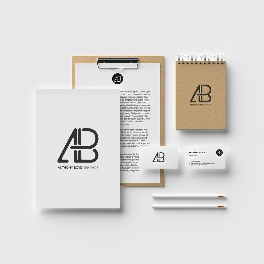 简约干净VI品牌标识模型样机