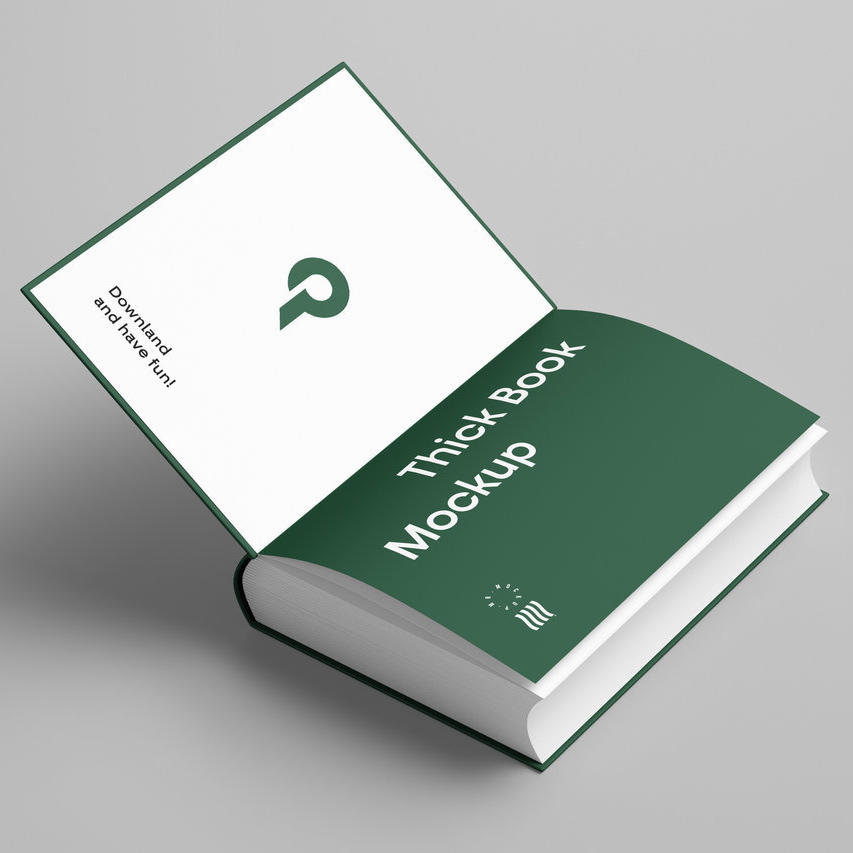 厚厚的书籍画册扉页贴图样机