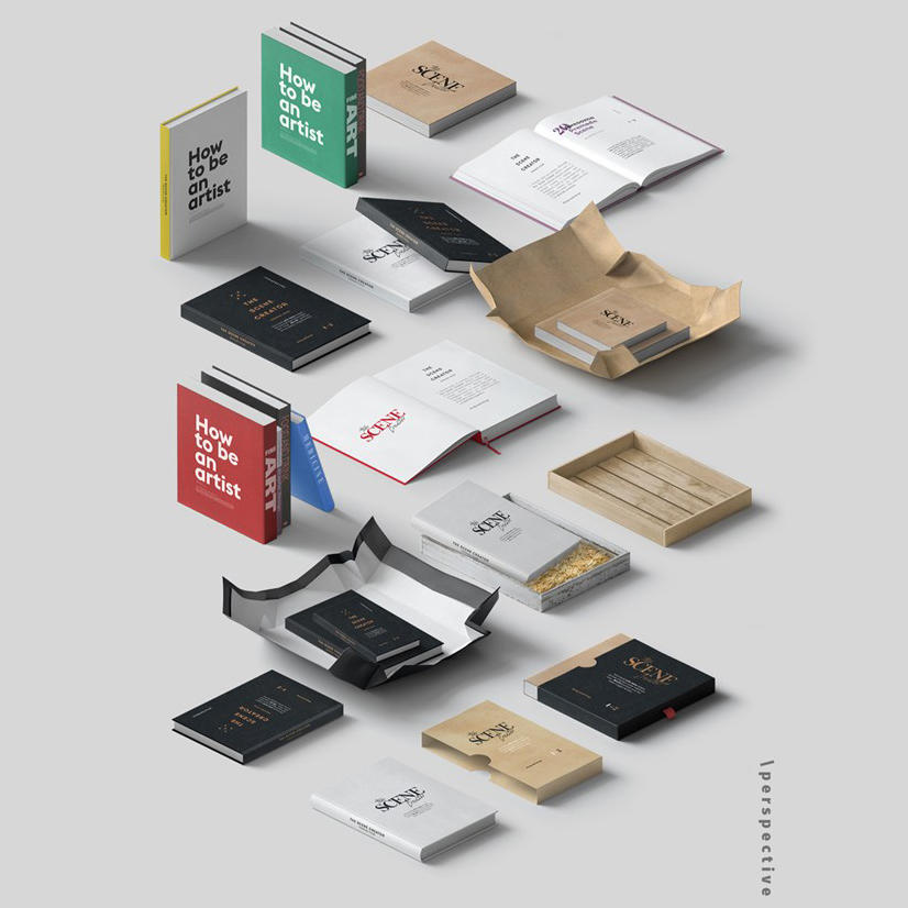 精装书籍封套封面内页样机