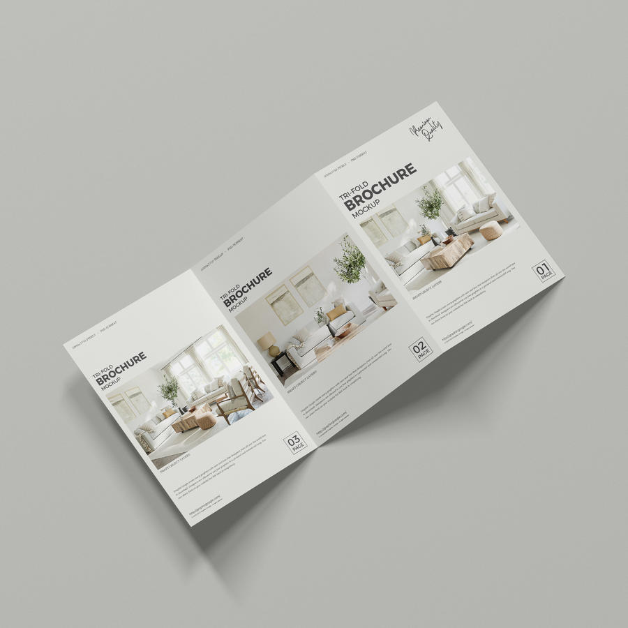 三折小册子样机