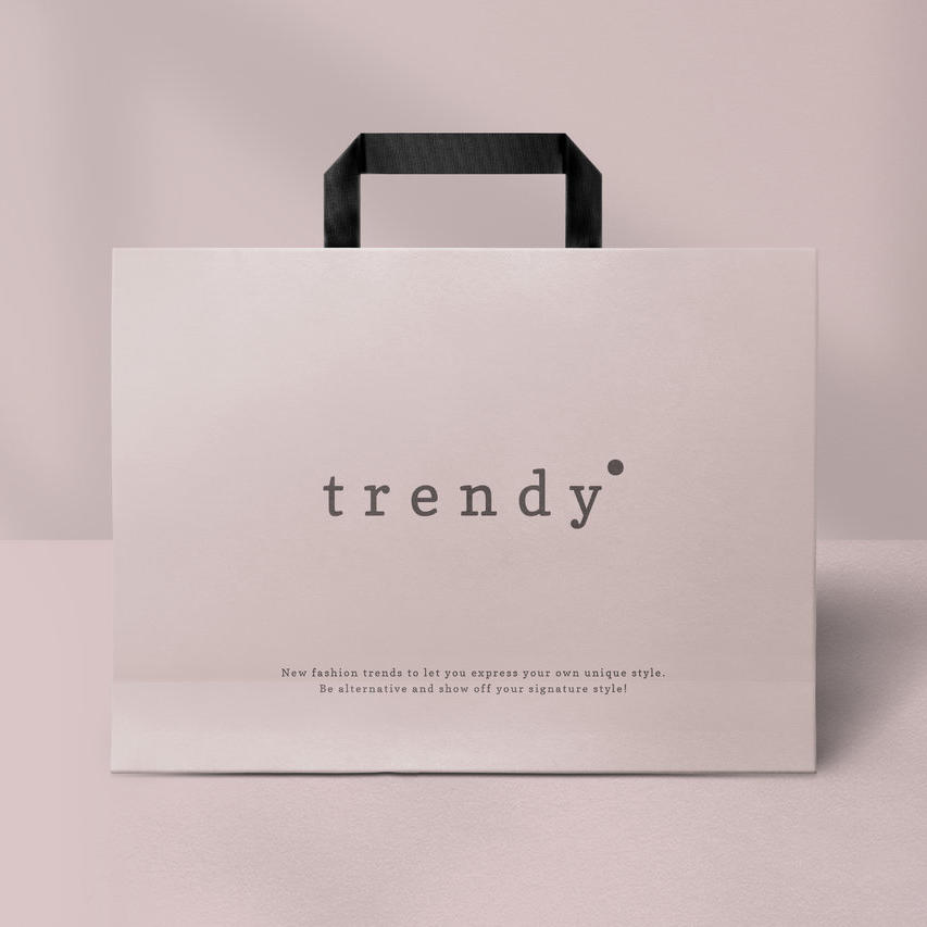 简约大气的粉色手提袋样机素材