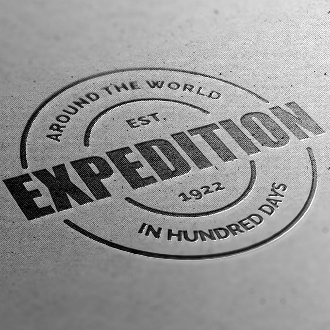 LOGO标志凹印效果展示样机模板