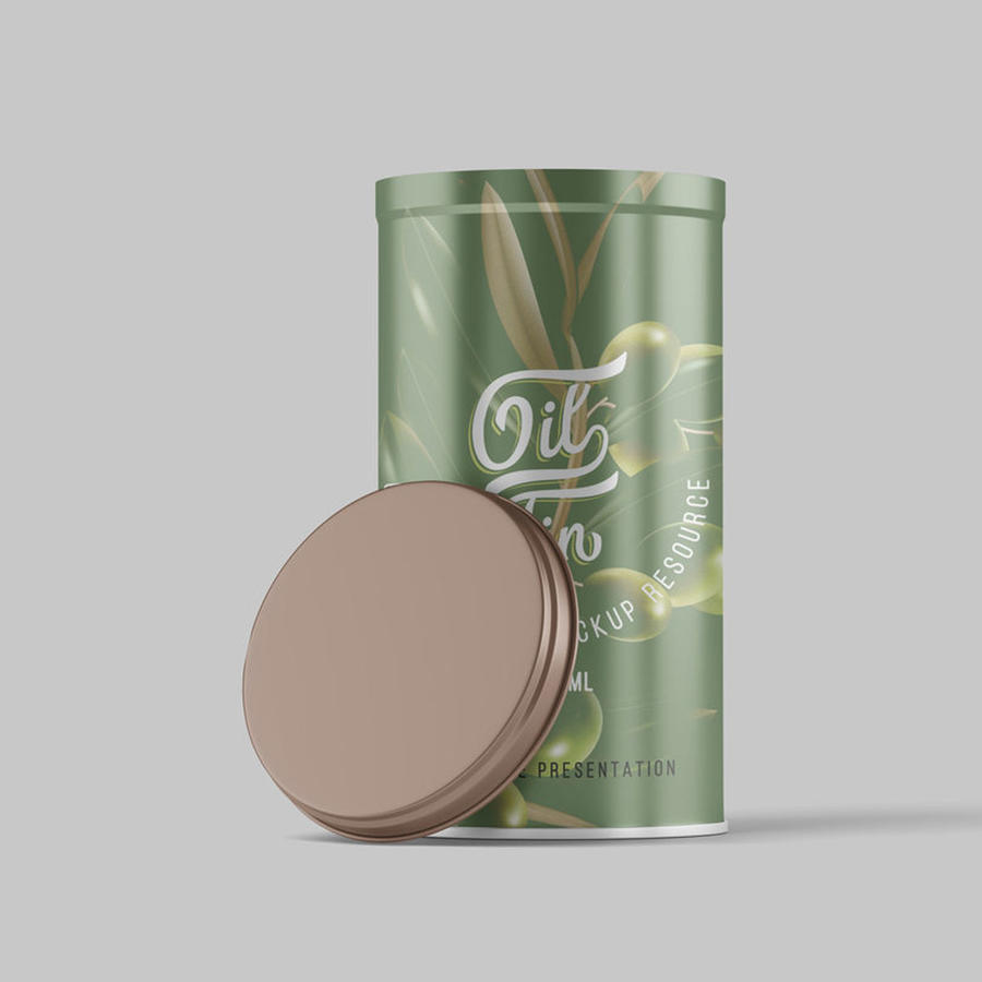 绿色圆筒茶叶筒包装样机