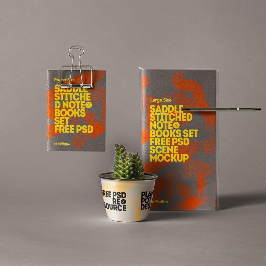 笔记本样机效果图展示杂志画册