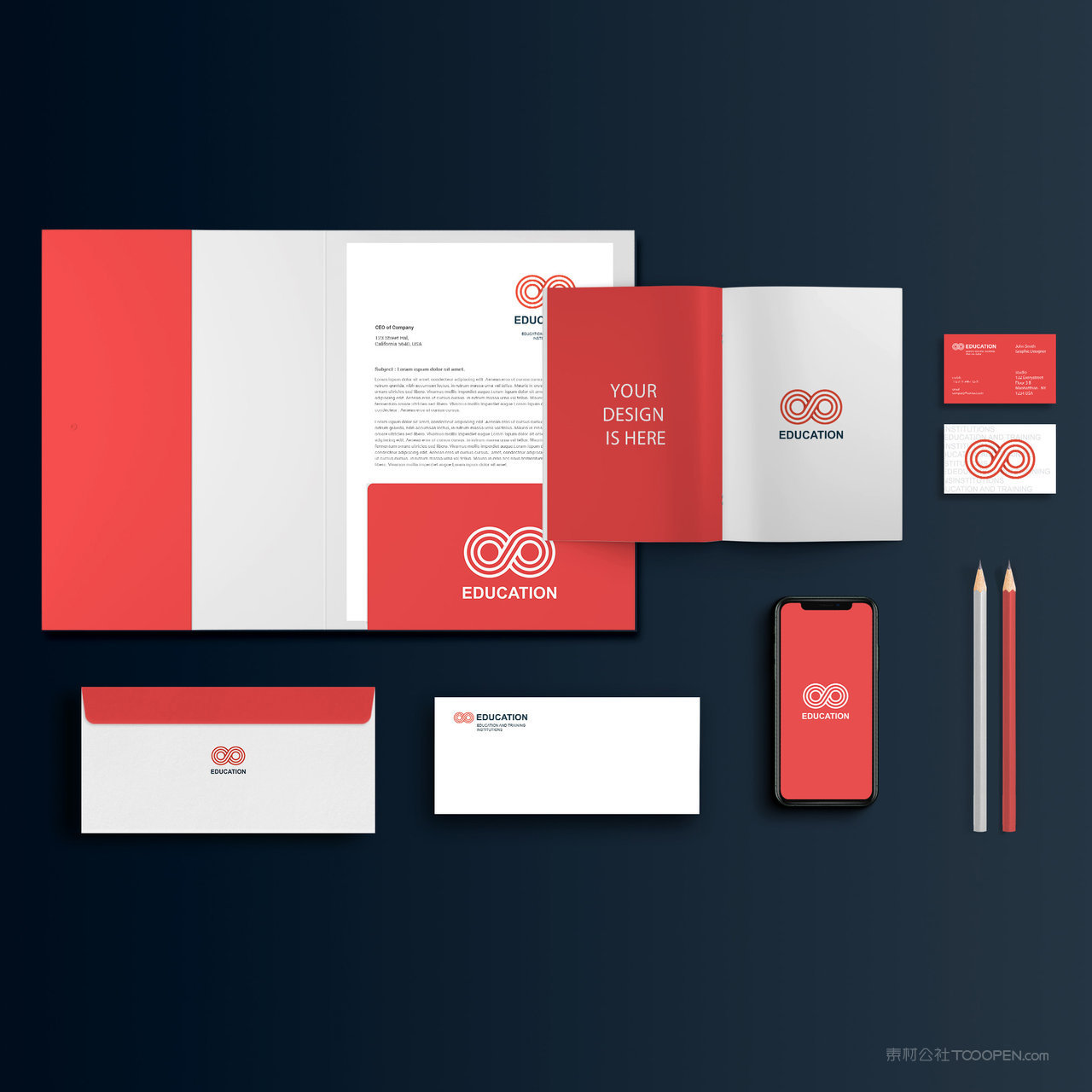 教育培训vi贴图样机