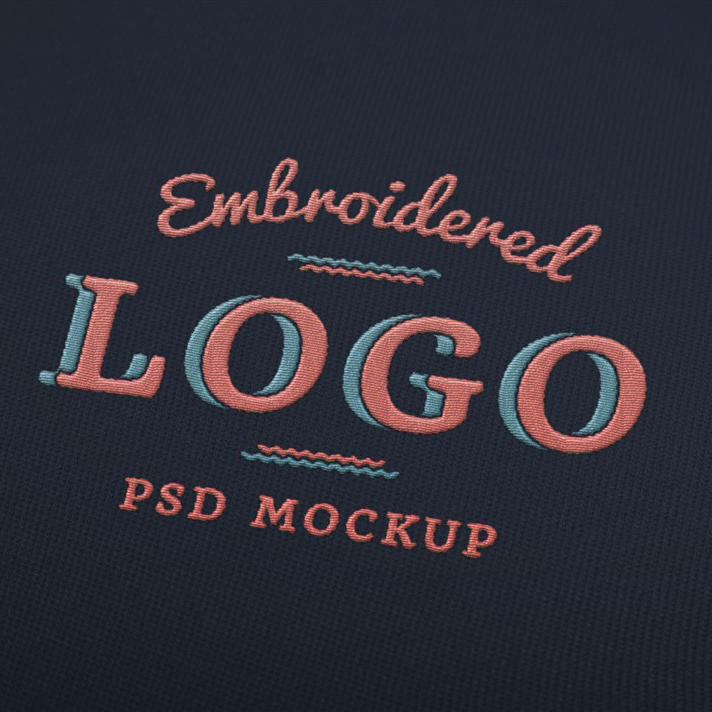 logo刺绣展示样机智能模板