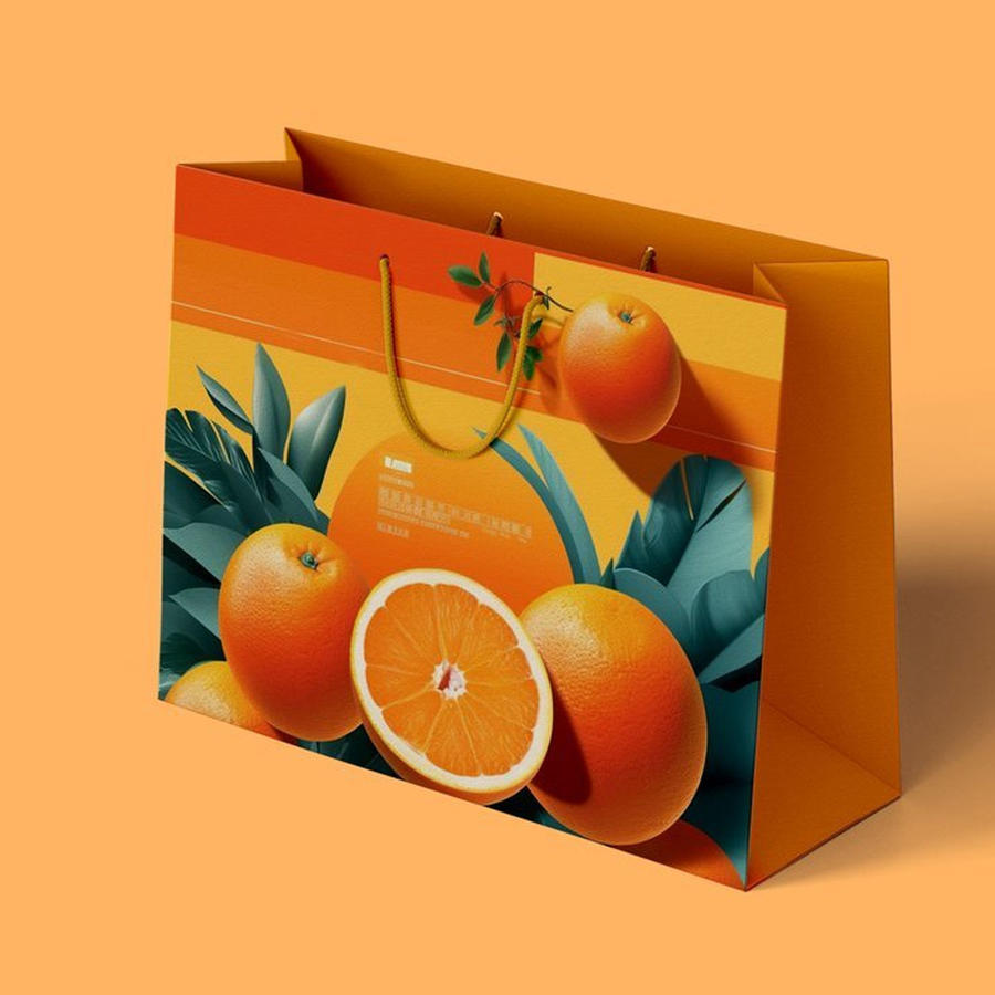 手提橙子包装盒礼盒展示样机