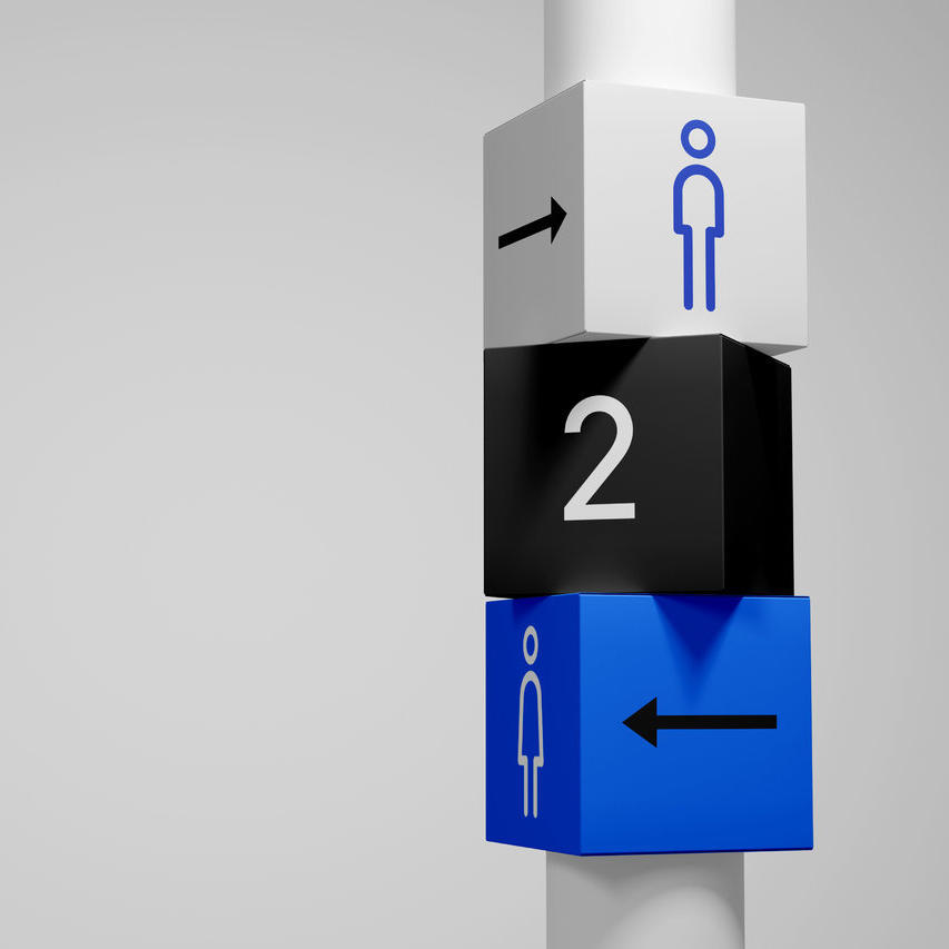 方向标路标指路牌贴图样机