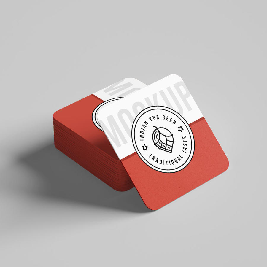 啤酒杯垫模型样机素材