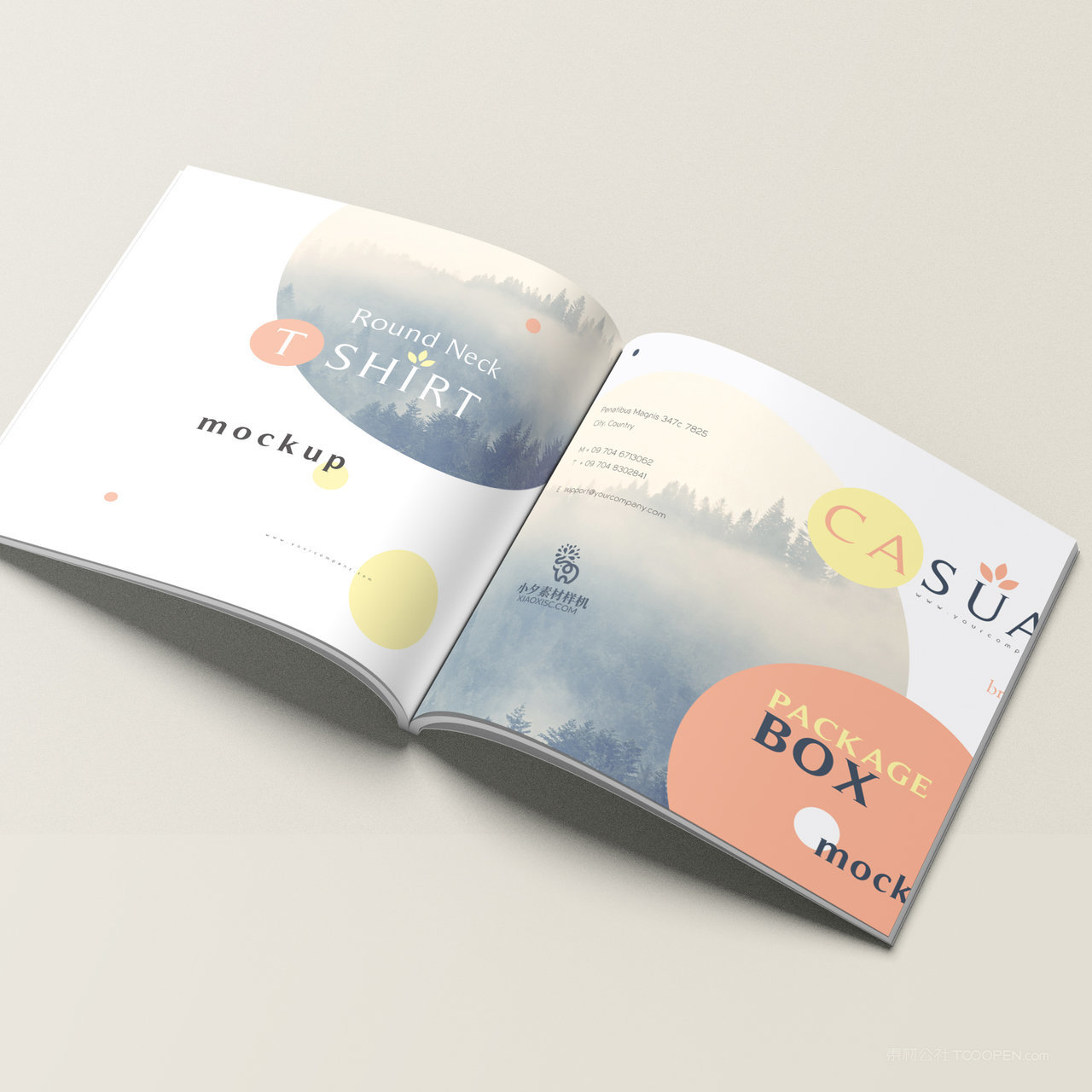 书本画册内页贴图样机