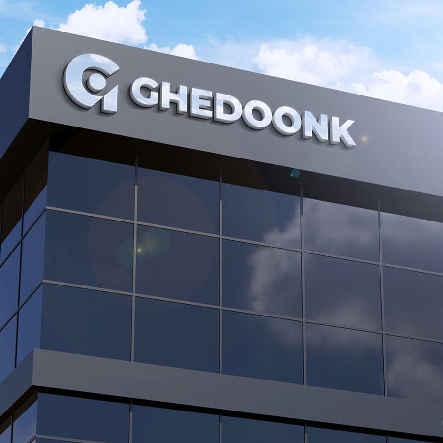 楼顶写字楼3d立体发光字logo样机