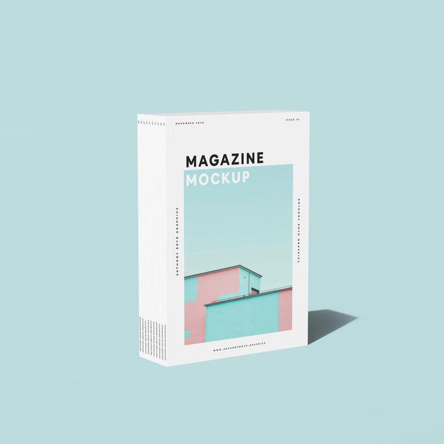 站立堆叠书籍杂志样机