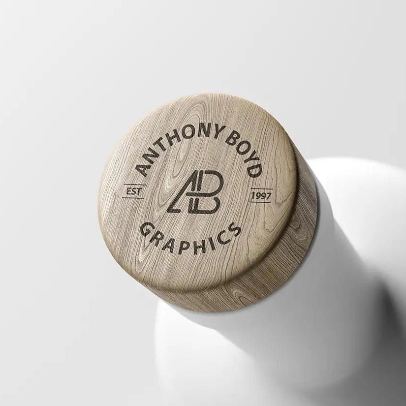 白色瓶子木塞logo样机