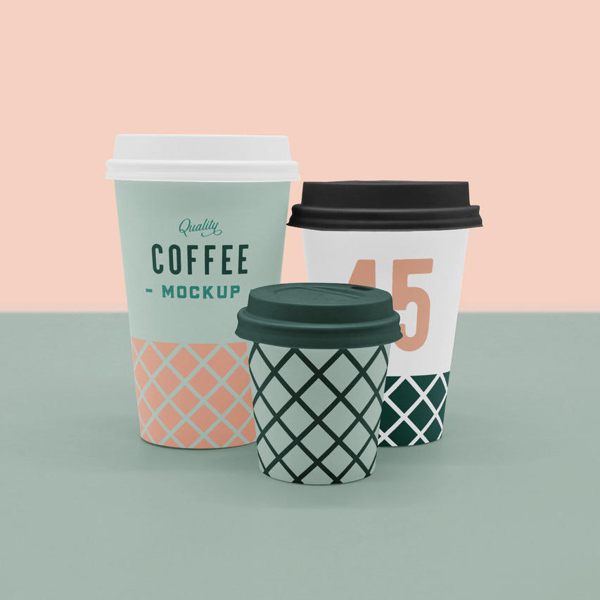 咖啡杯组合模型样机素材