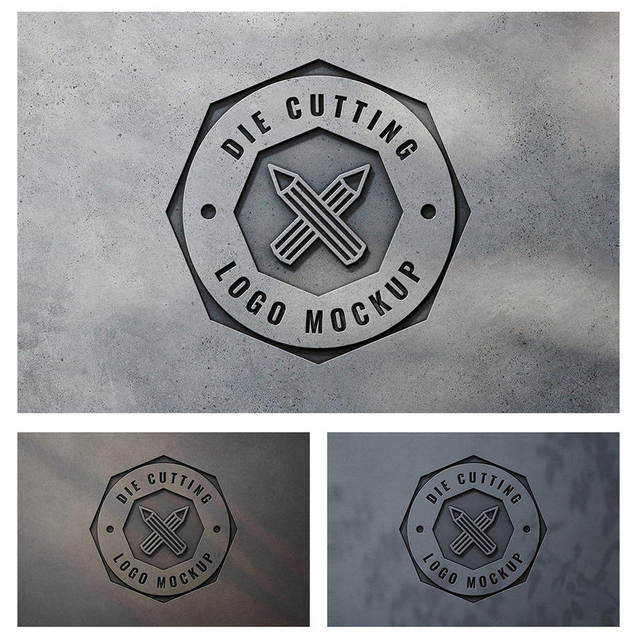 大气灰色复古logo样机