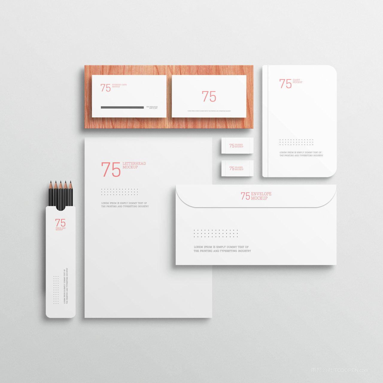 极简vi名片文档信封笔记本贴图样机