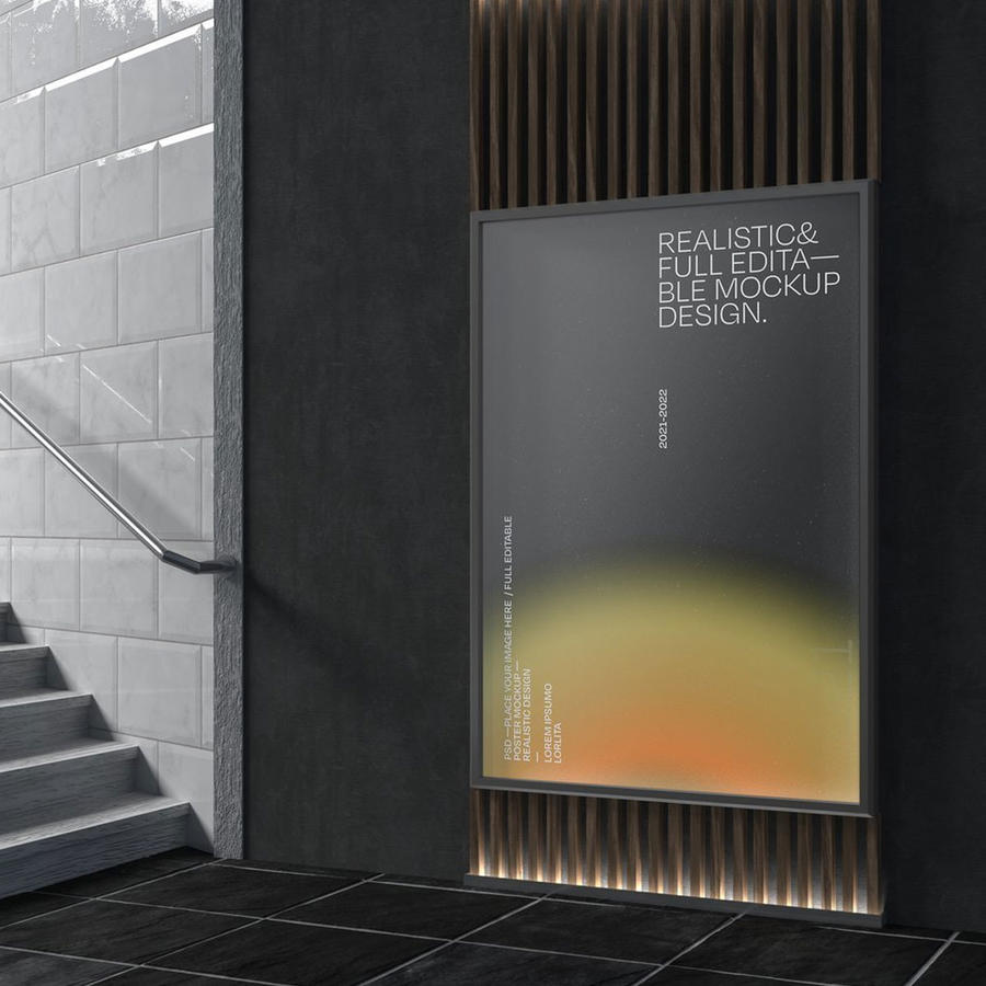 垂直框架海报样机